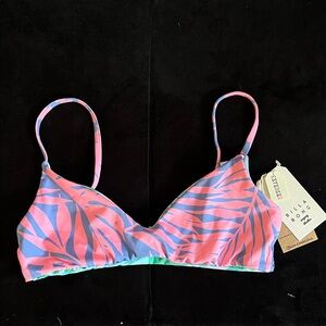 Billabong Pink and Blue Bikini Top